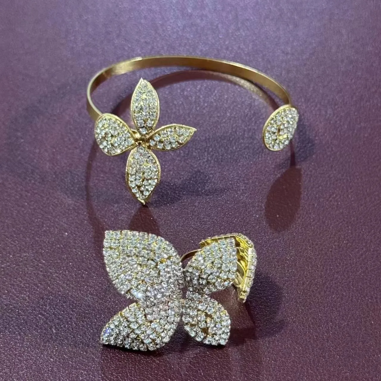 A brand new and sparkling butterfly tennis ankle, the perfect jewelry for summer beach brides' wedding parties view 5
