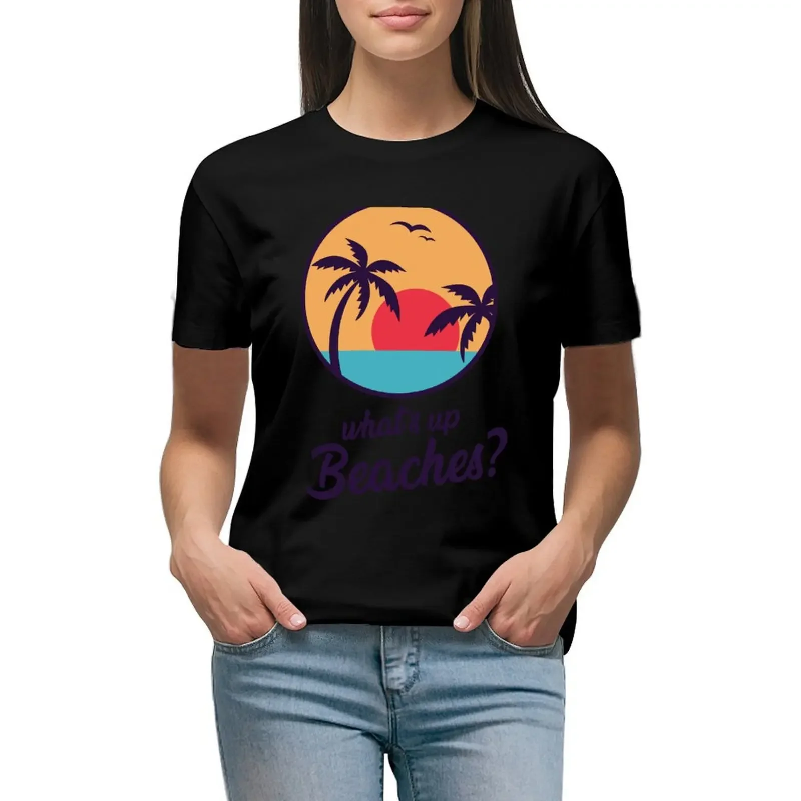 

Whats up beaches T-Shirt Captain Holt Tees T-Shirt sublime animal print summer clothes spring clothes Women 2024