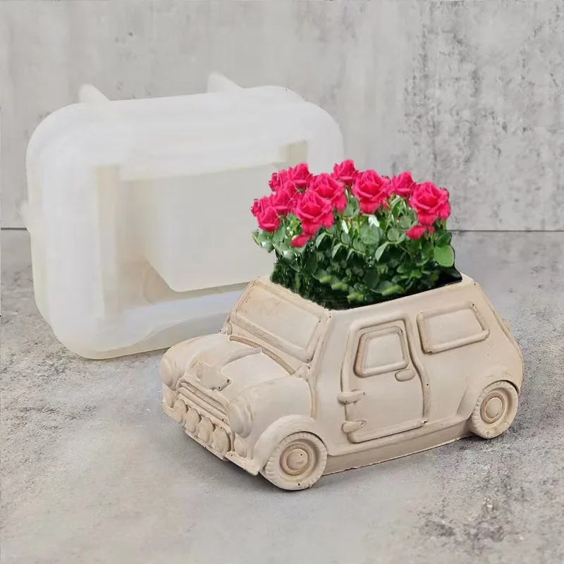 

Car-shaped Silicone Candle Series Mold, Succulent Flower Pot, Mini Car Aromatherapy Plaster Decoration molds