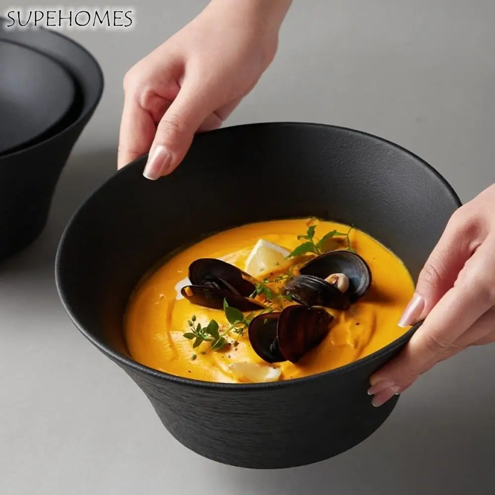 

Dessert Bowls Plastic Stone Patterned Bowl Microwave Safe Solid Color Pasta Bowl Thick Japanese-style Salad Bowls Restaurant