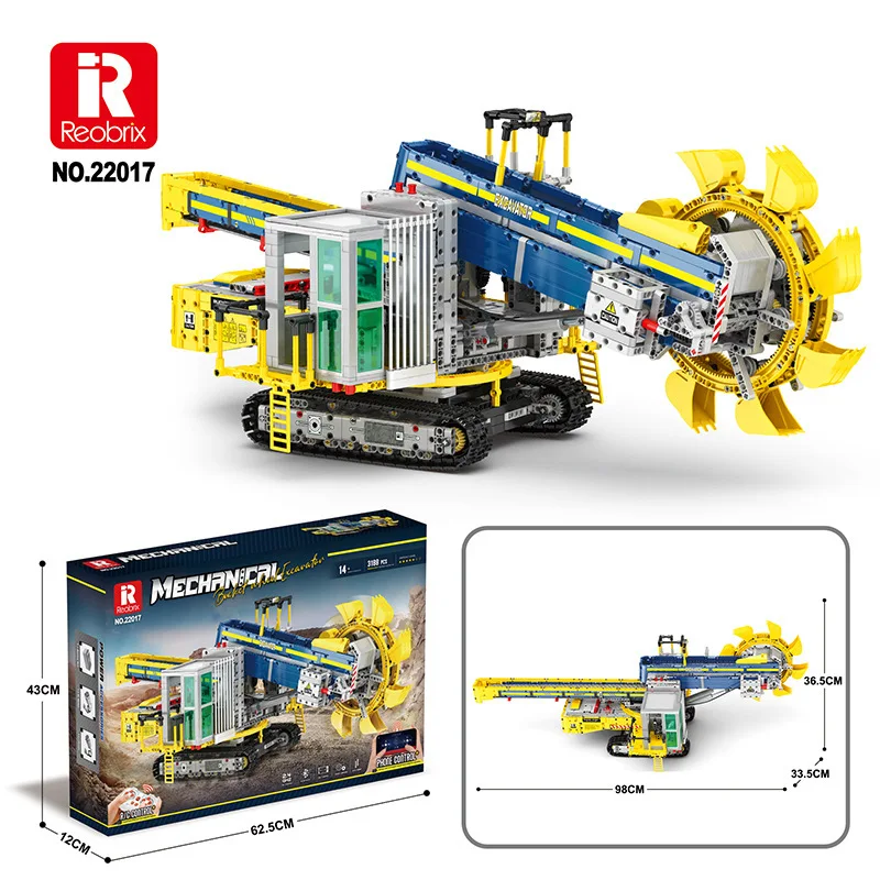 3188pcs MOC Technical RC Mining Bucket Wheel Excavator Building Blocks Bricks Assembling Model Toys for Boys Birthday Gift Set