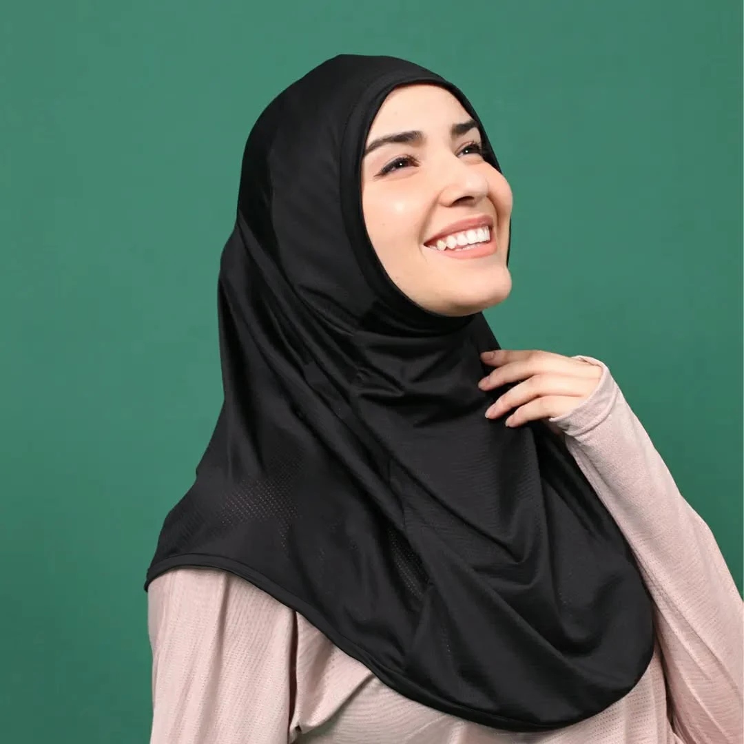 Ademende comfortabele sport instant hijab voor moslimvrouwen Gemakkelijk te dragen hijab