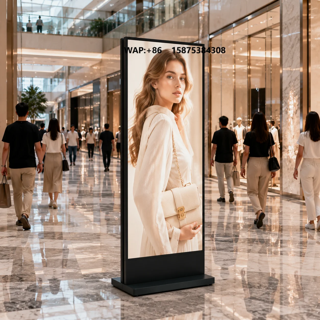 DDW Shopping Mall LED Poster Display Full Color HD Digital Signage Portable Advertising Screen Standing Retail Solution Airport