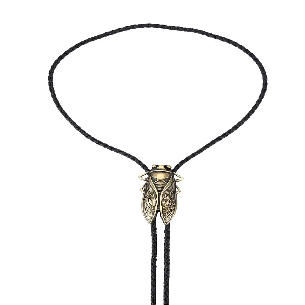 Trendy Western Bolo Tie Bronze Cowboy Necklace Alloy Neckwear for Men Party Souvenir and Present