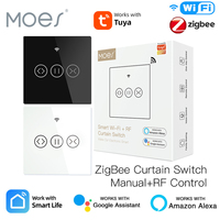 MOES EU Tuya WiFi Zigbee RF433 Smart Touch Curtain Switch Roller Blinds Motor SmartLife App Remote Control For Alexa Google Home