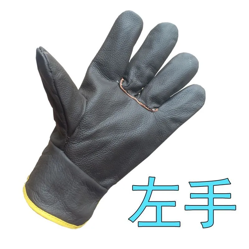 Cowhide Labor Insurance Work Gloves Anti-stab and Anti-tie Picking Pepper Dragon Fruit Gardening Single Left-hand Welder
