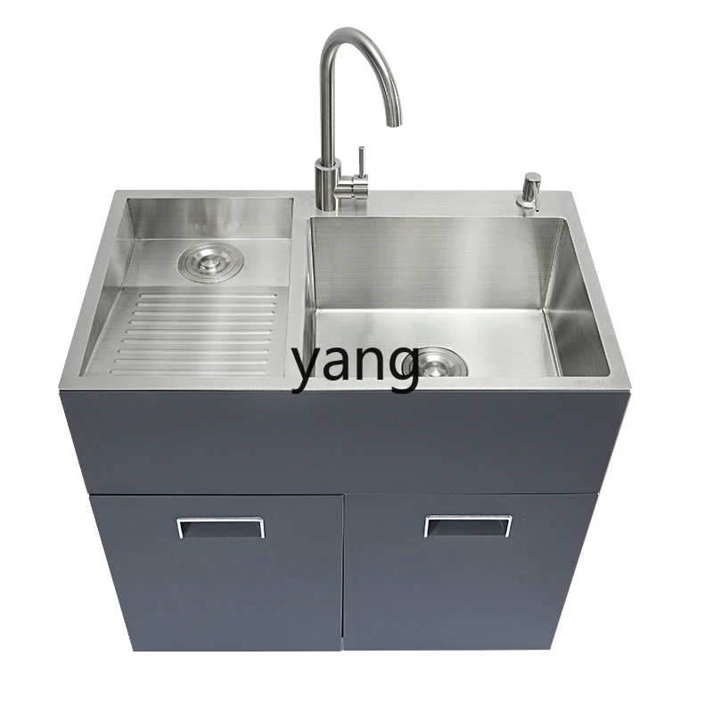 

ZL balcony laundry pool basin integrated stainless steel laundry cabinet floor with rubbing board