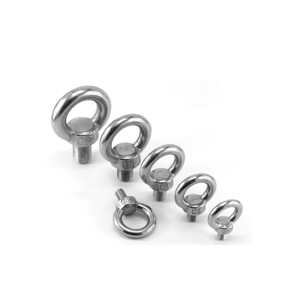 DIN580 304/316 Stainless Steel Marine Lifting Eye Screws M6 M8 M10 M12 M16 Ring Eye Bolt Ring Hooking Nut