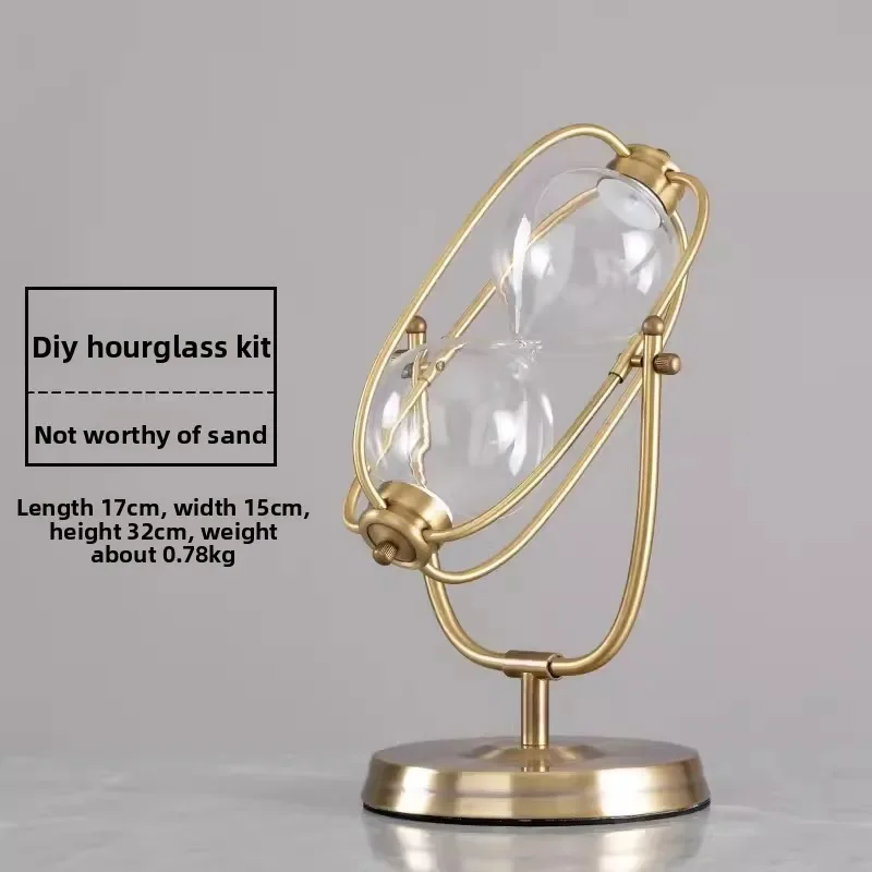 Metal Self-installed Sand Hourglass Sand Timer Hour Glass Desktop Ornament Creative Advanced Sense Retro Hourglass Timer