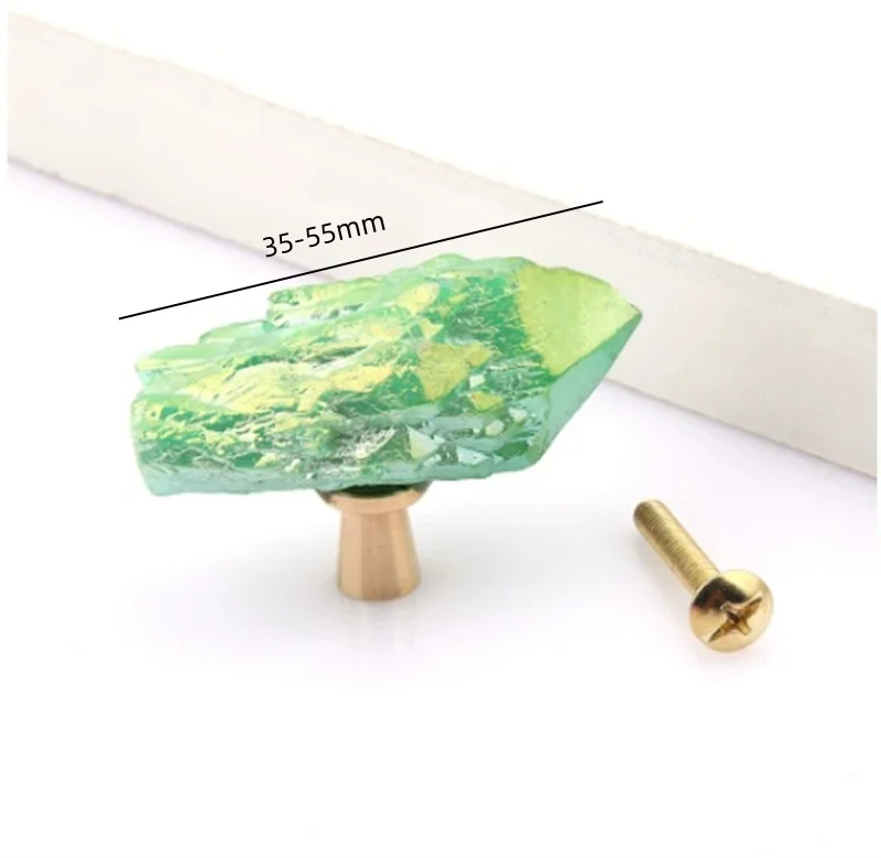 2pcs Irregular Crystal Cabinet Door Handles Drawer Knobs Rough Stone Furniture Handle For Home Cupboard Wardrobe Closet Pulls
