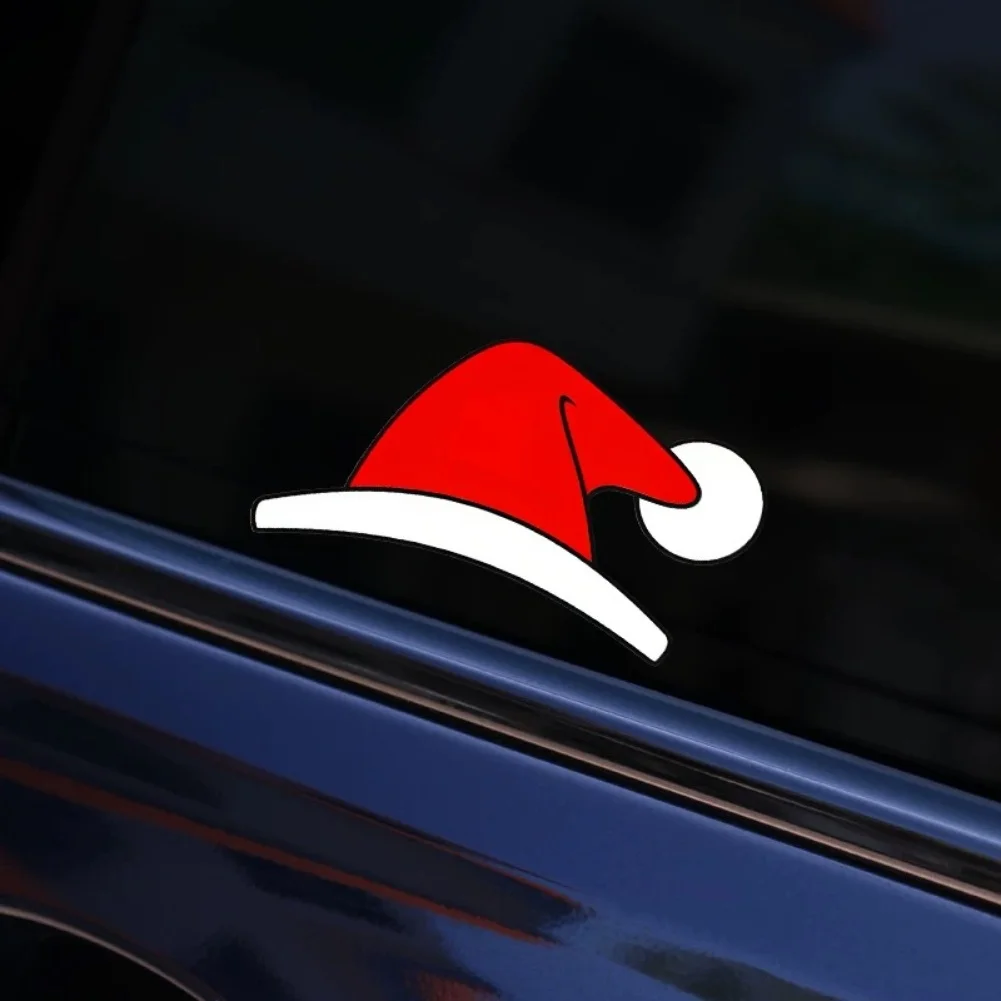 

Christmas Decoration Santa Hat Sticker Red UV Sunscreen Protection Self-adhesive Easy Application For Motorcycle