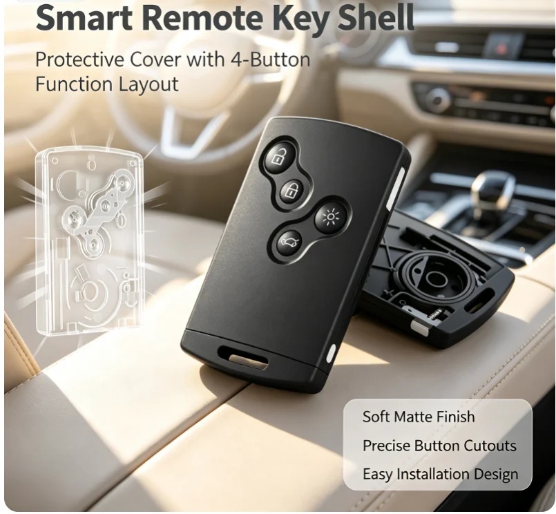 Keyless Smart Key Shell Case Waterproof Car Key Fob Protection Housing for  Clio IV Captur Megane III Fluence Laguna