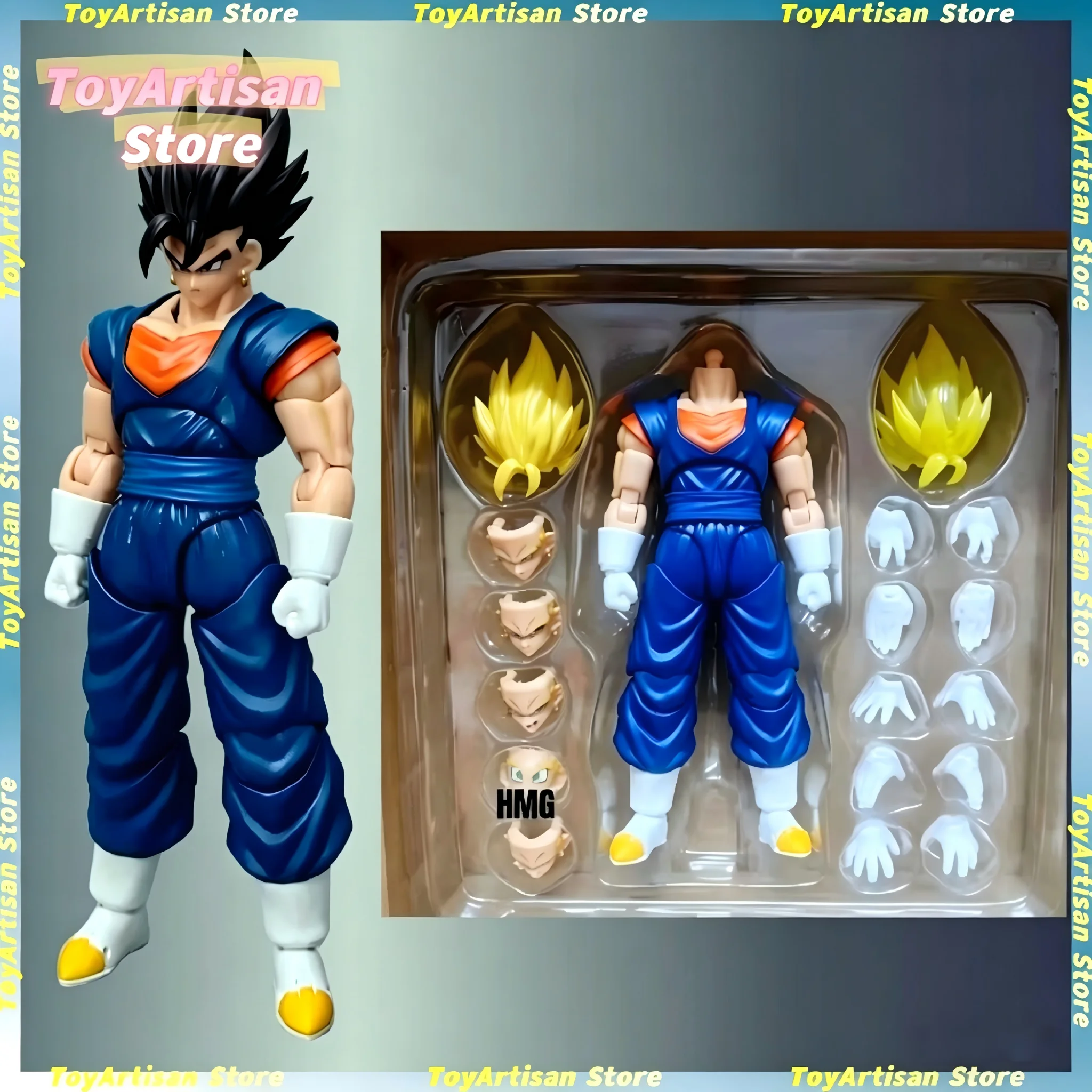 

Pre-sale Dragon Ball Z Vegetto SHF Action Figure Goku Vegeta Fusion Model Replaceable Head &Hands Anime Collectible Toy for fans