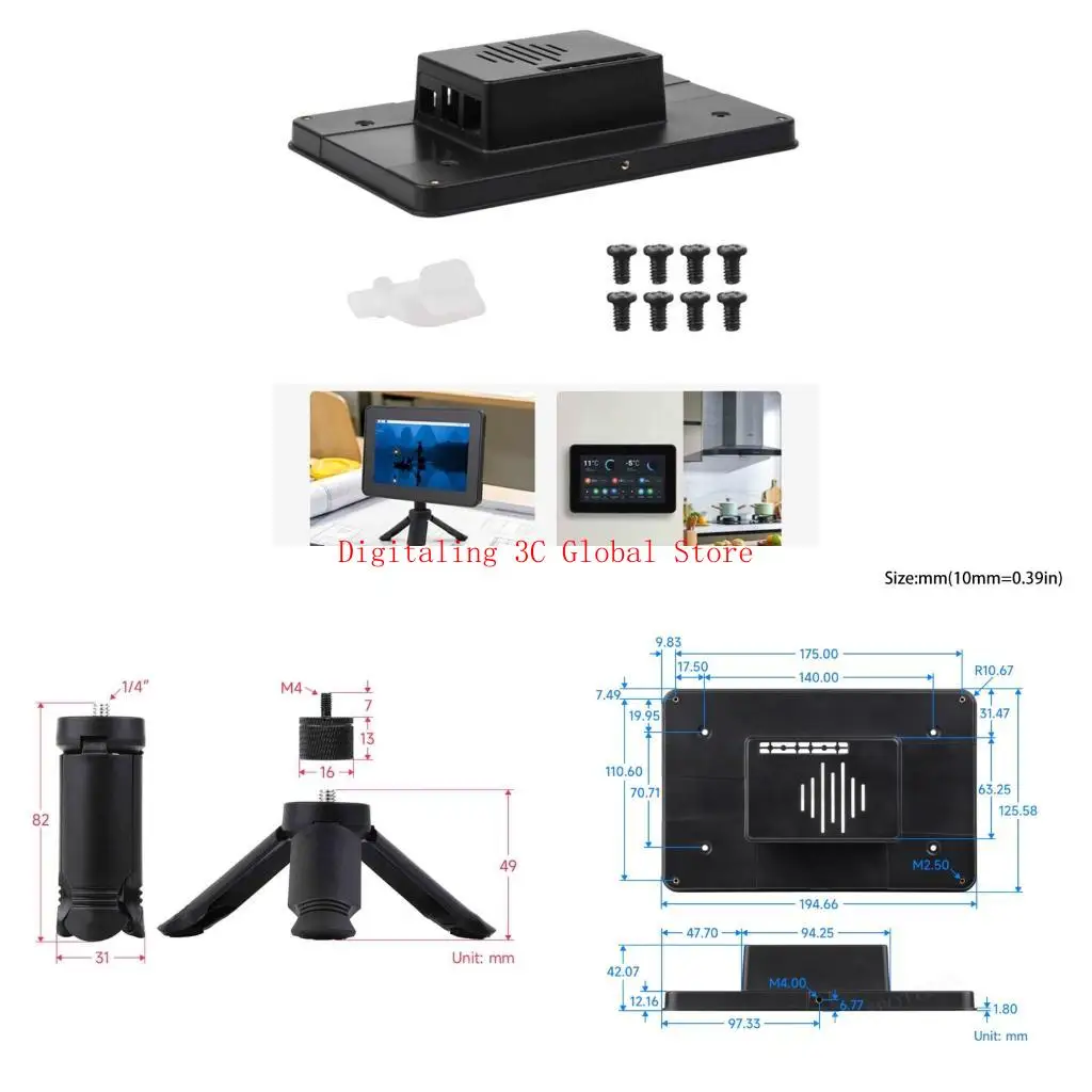 

Protective Enclosure 7inch Display Industrial Easy Installation Touchable Display Case Protective Cover for Development Board