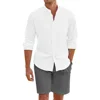 119212-b84e5c.jpg Men's Cotton Linen Shirt and Shorts Essential Beach-Ready 2-Piece Cardigan Set