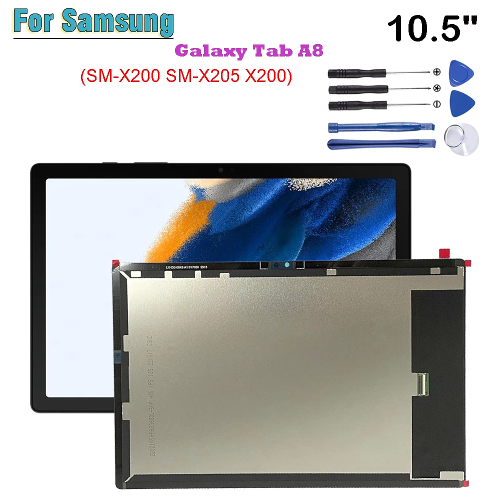 LCD لسامسونج غالاكسي تبويب A8 2021 SM-X200 SM-X205 X200 X205 شاشة الكريستال السائل محول الأرقام بشاشة تعمل بلمس الزجاج الجمعية إصلاح #1