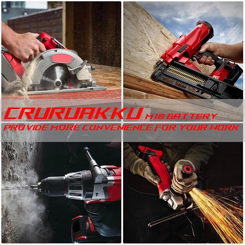 18V/12V baterie 6Ah 3Ah dobíjecí baterie pro Milwaukee M18 M12 XC aku nářadí 48-11-2402 48-11-2411 48-11-2401 MIL-12A-LI - náhled 5