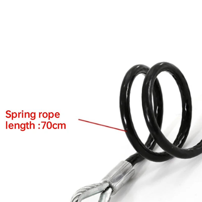 ABXN-Trailer Safety Towing Cable Without Hook 3500Lbs Load Bearing Spring Towing Rope 70CM Maximum Extension Length For RV