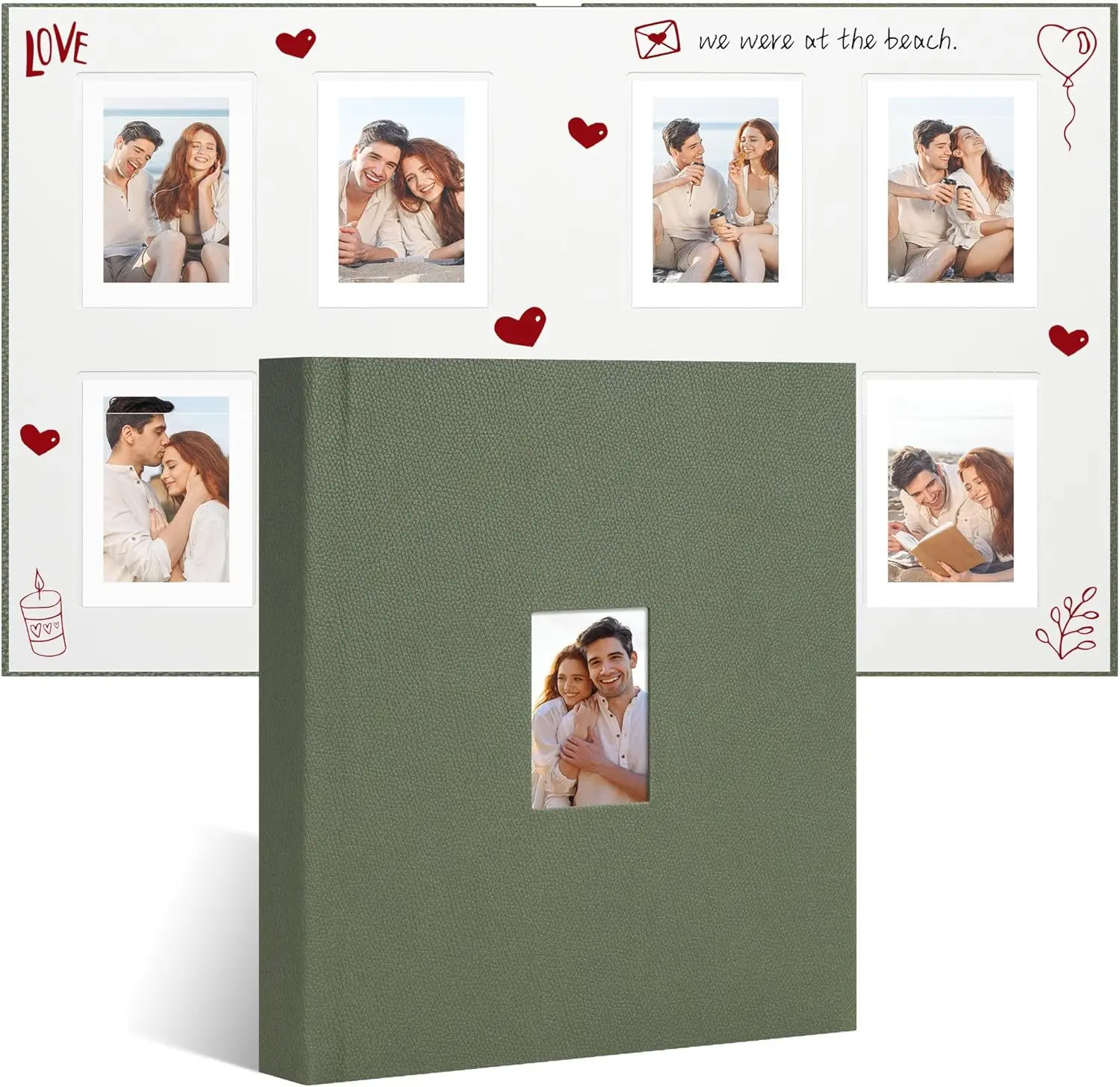 

Photo Album with PU Leather Cover, 128 Pockets Instax Photo Album with Writing Space for 2x3 Pictures Fits for Fujifilm