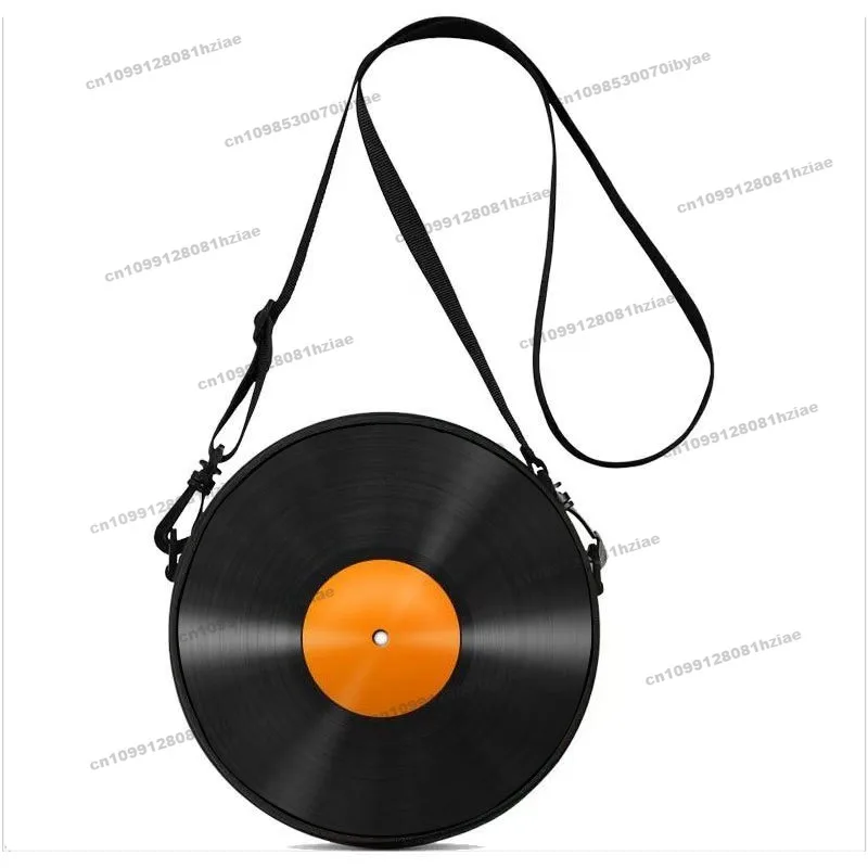Personalized Vinyl Record Small Round Bag Can Be Carried and Carried Polyester Multi-functional Bag