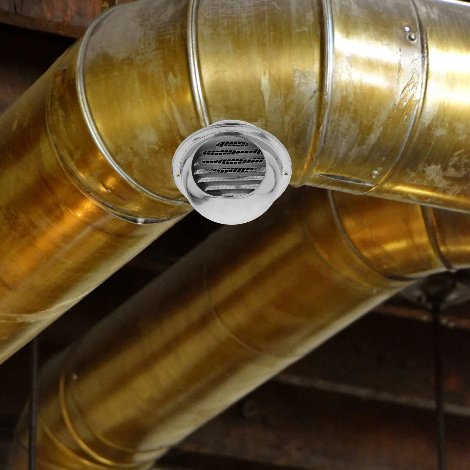 Couvercle d'évent de ventilateur de cuisine en acier inoxydable, hotte d'accès, sèche-linge, sortie de machine, vent d'air extérieur, métal rond