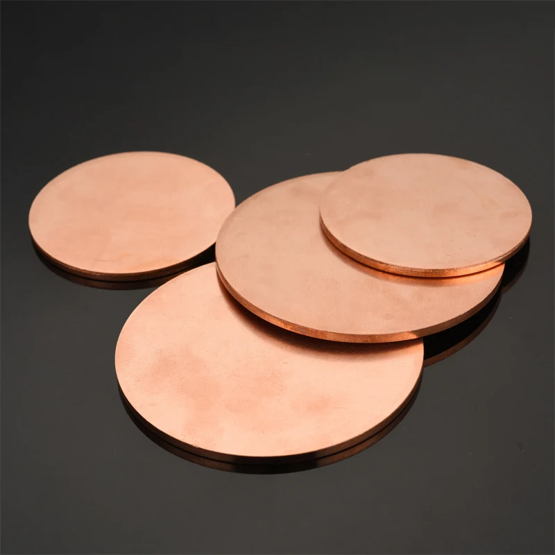 Thick 0.5 0.8 1mm T2 Copper Disc Round Plate Solid Copper Sheet Plate Dia 10 20 30 50 60 80 100 150 200mm