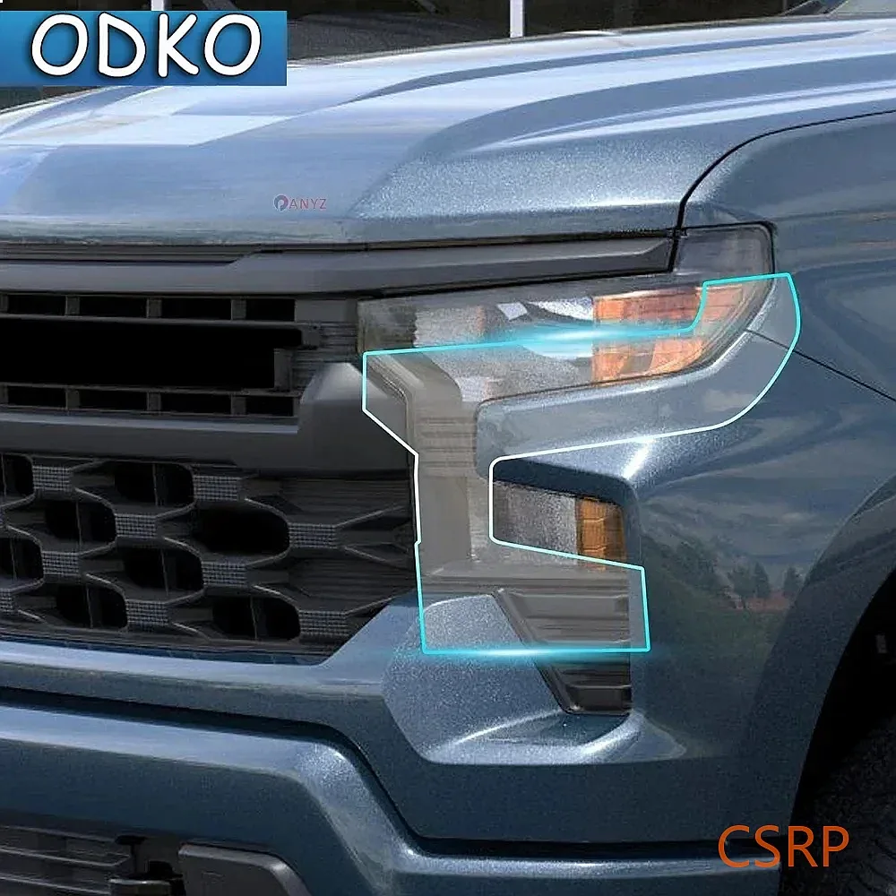 PPF Headlight Protective Film TPU for Chevrolet Silverado 1500 2019-2024 Rearview Mirror Transparent Scratch Resistant