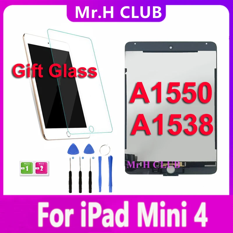 IPad mini 4用の交換用LCDタッチスクリーン,デジタイザーマウント