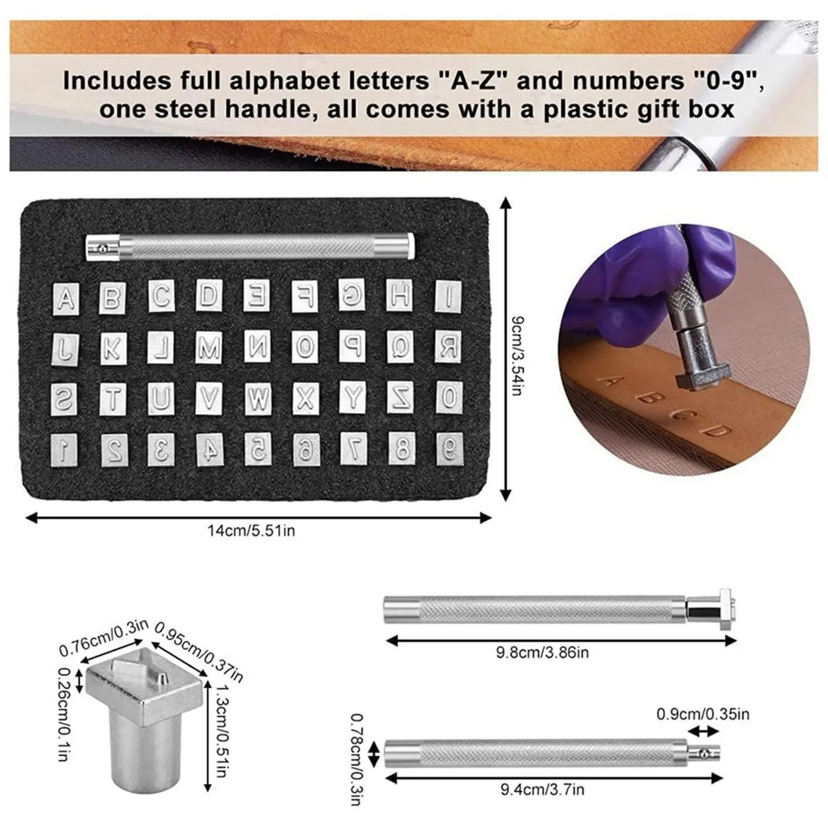 【AT48】 NEW Leather Stamping Tools with Rubber Hammer, 71 PCS Leather Stamp Punch Set for Carving, Saddle Making and Craft DIY