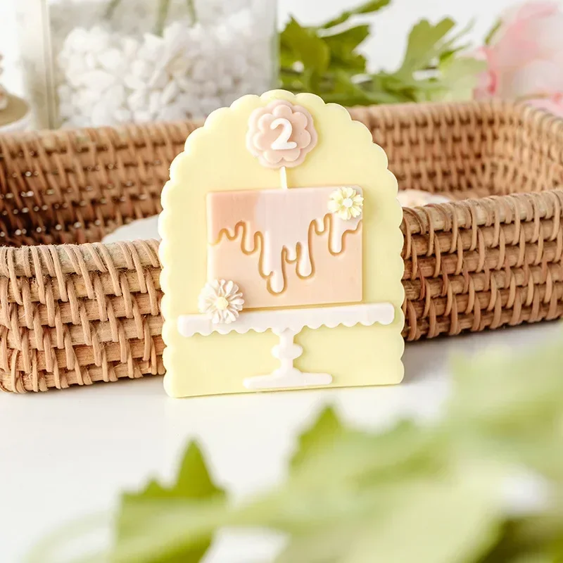 Birthday Cake Fondant Press Stamp Anniversary Wedding Cartoon Flower Digital Party Dessert Cookie Pastry Decor Biscuit Mold New