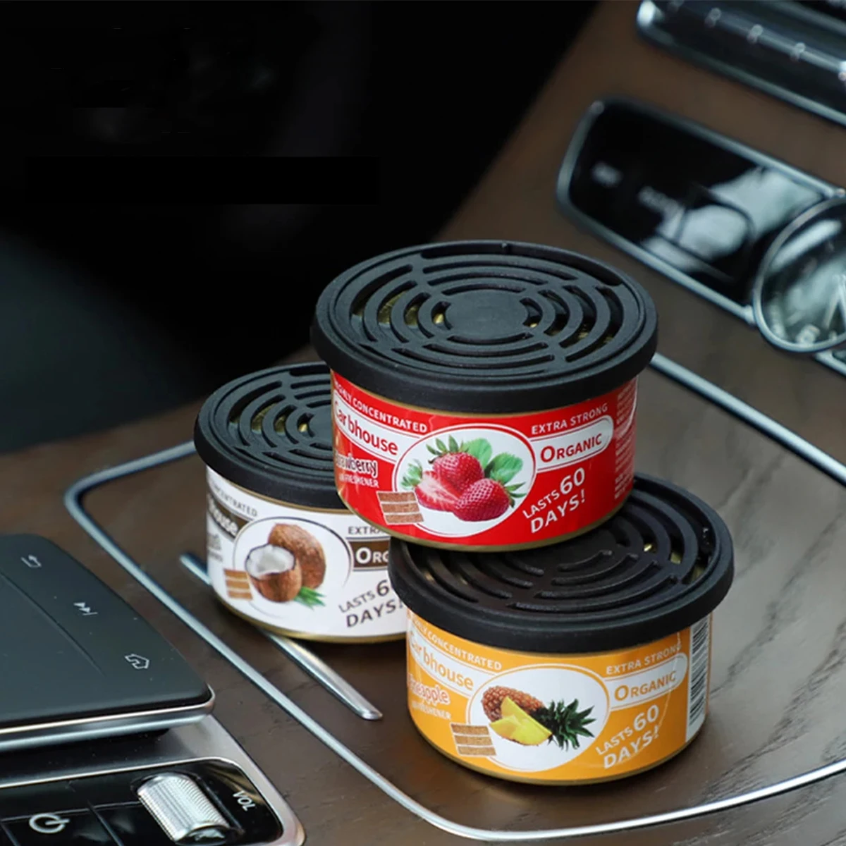 High-end car aroma diffuser, small wooden fragrance canister, car perfume, car perfume, car balm, car ornament view 4