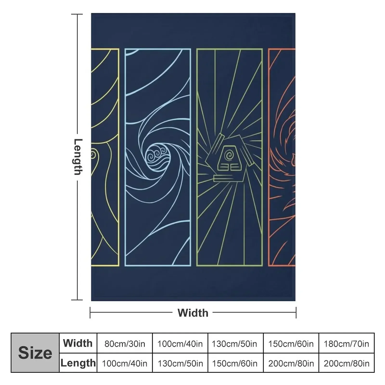 Minimalist Elemental Bending Throw Blanket Kid'S Shaggy Sleeping Bag Polar Blankets