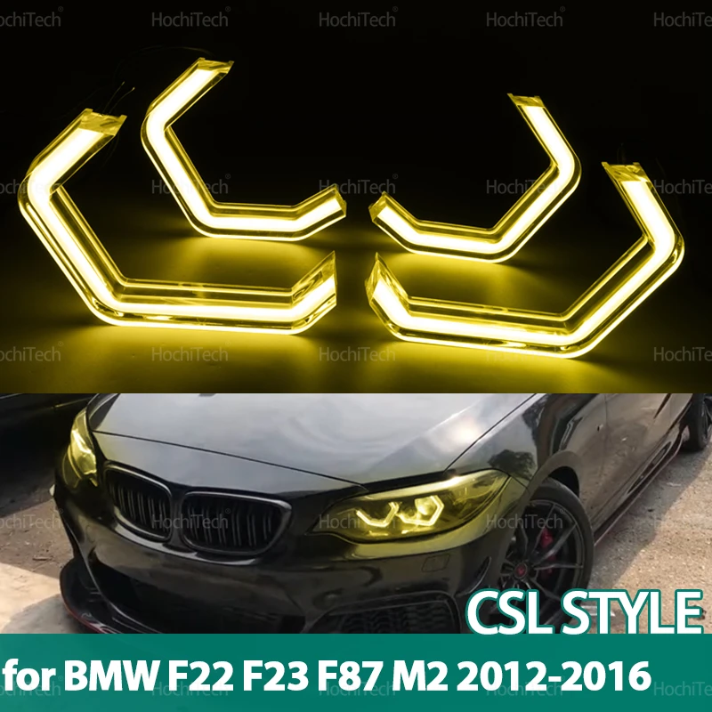 

Для BMW 2 серии F22 F23 F87 M2 2012 2013 2014 2015 2016 Лимонно-желтый CSL Crystal M4 Iconic Style LED Crystal Angel Eyes Ring