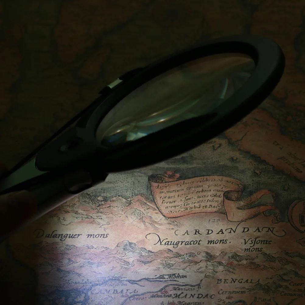 

Reading Magnifier With Led Light Dual Purpose Hands Free Hanging Neck Desktop Stand For Books Drawing Sewing Jewelry Repair Abs