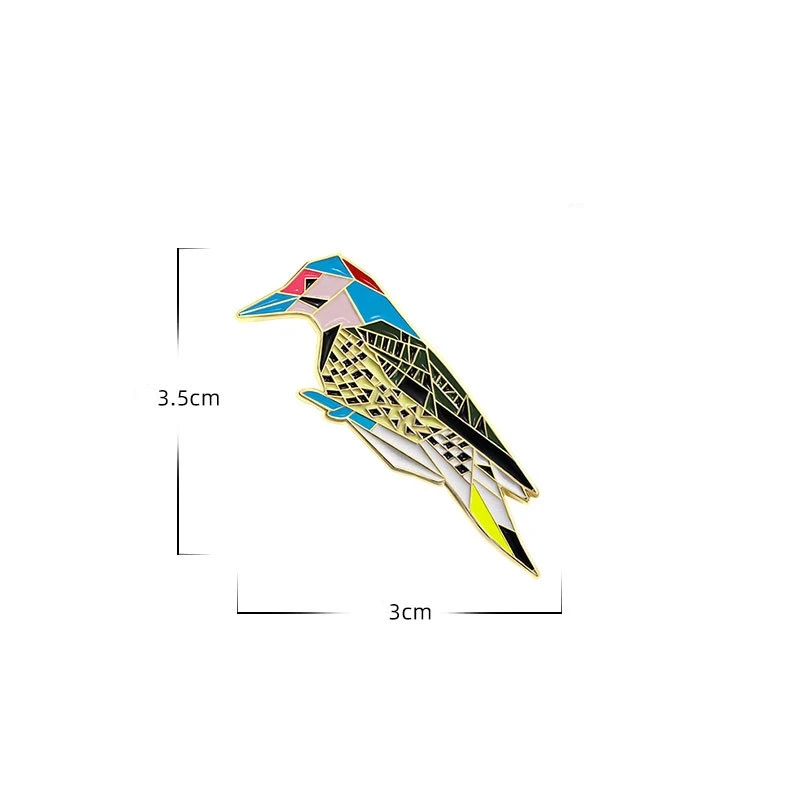 Cute Cartoon Geometric Line Bird Enamel Brooch Creative Oriole Lapel Pin Badge Backpack Clothing Hat Accessories