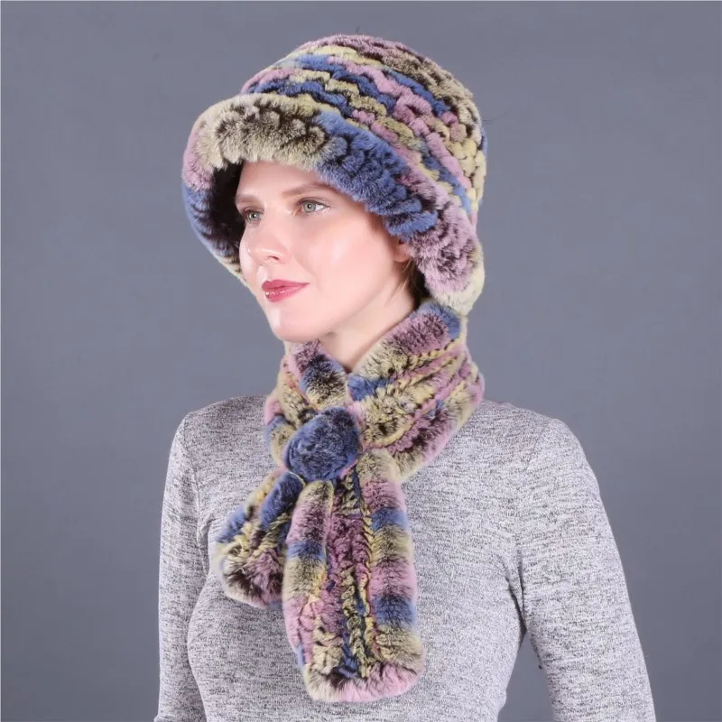 Middle-aged hats children's knitted woolen elderly grandmothers' and scarves