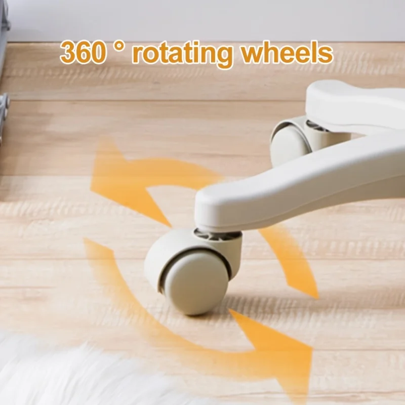 Small Chair Round Rolling Stool with Wheels Faux Leather Height Adjustable Swivel Drafting Work Salon Stool Home Office Chair