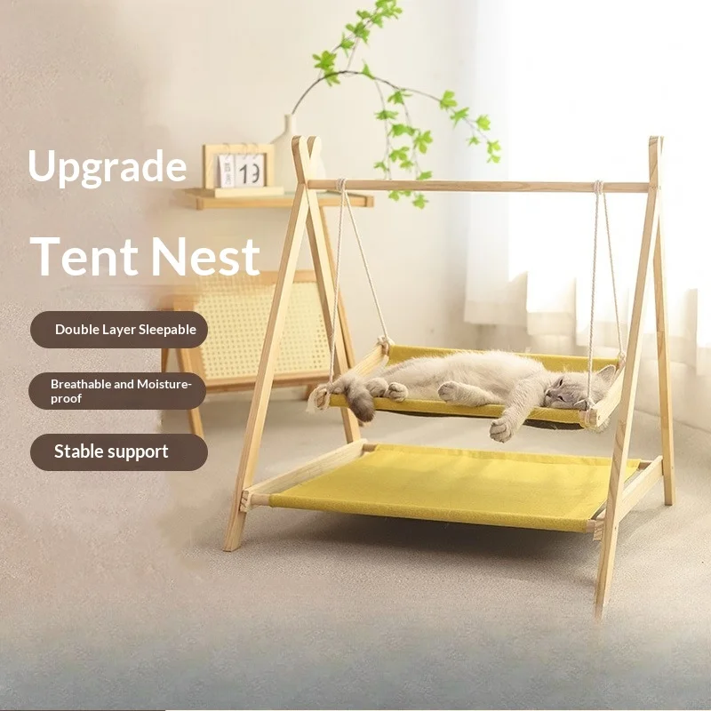Hamaca triangular doble capa para gatos: cama colgante lavable - imagen 2