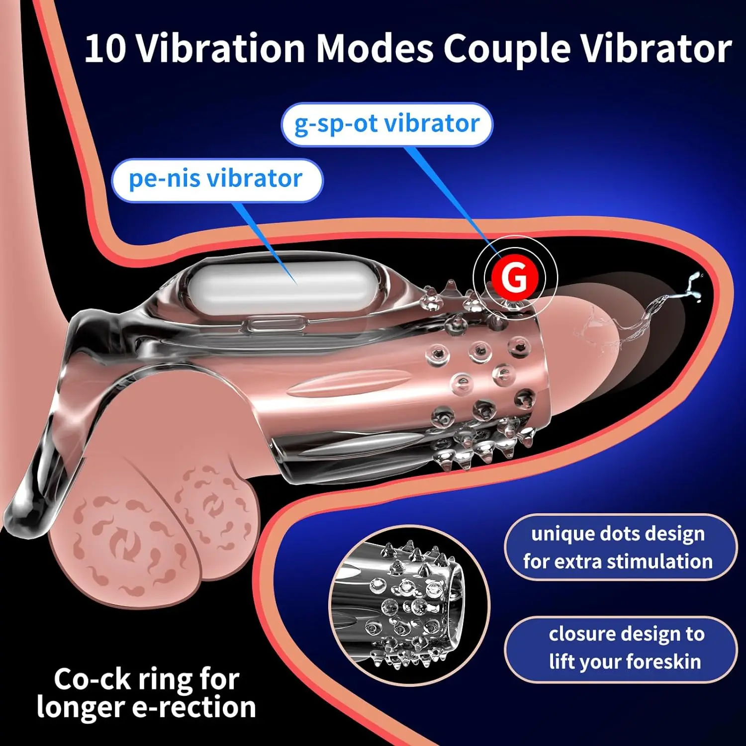 Sleeve Vibrating Cock RingDelay Ejaculation Stronger Erection Penis enlargement penis erection ring