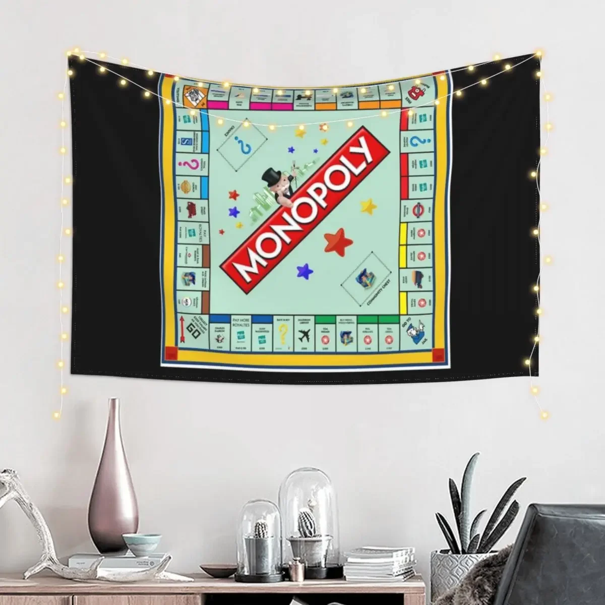 Monopoly Board Game Classic Tapestry Nordic Home Decor Decorative Wall Aesthetic Room Decors Tapestry