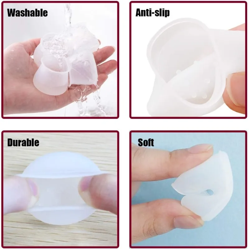 Durable Silicone Chair Leg Caps Table Feet Pads Transparent Furniture Covers Floor Protectors Glides Leveling Socks Home Decor