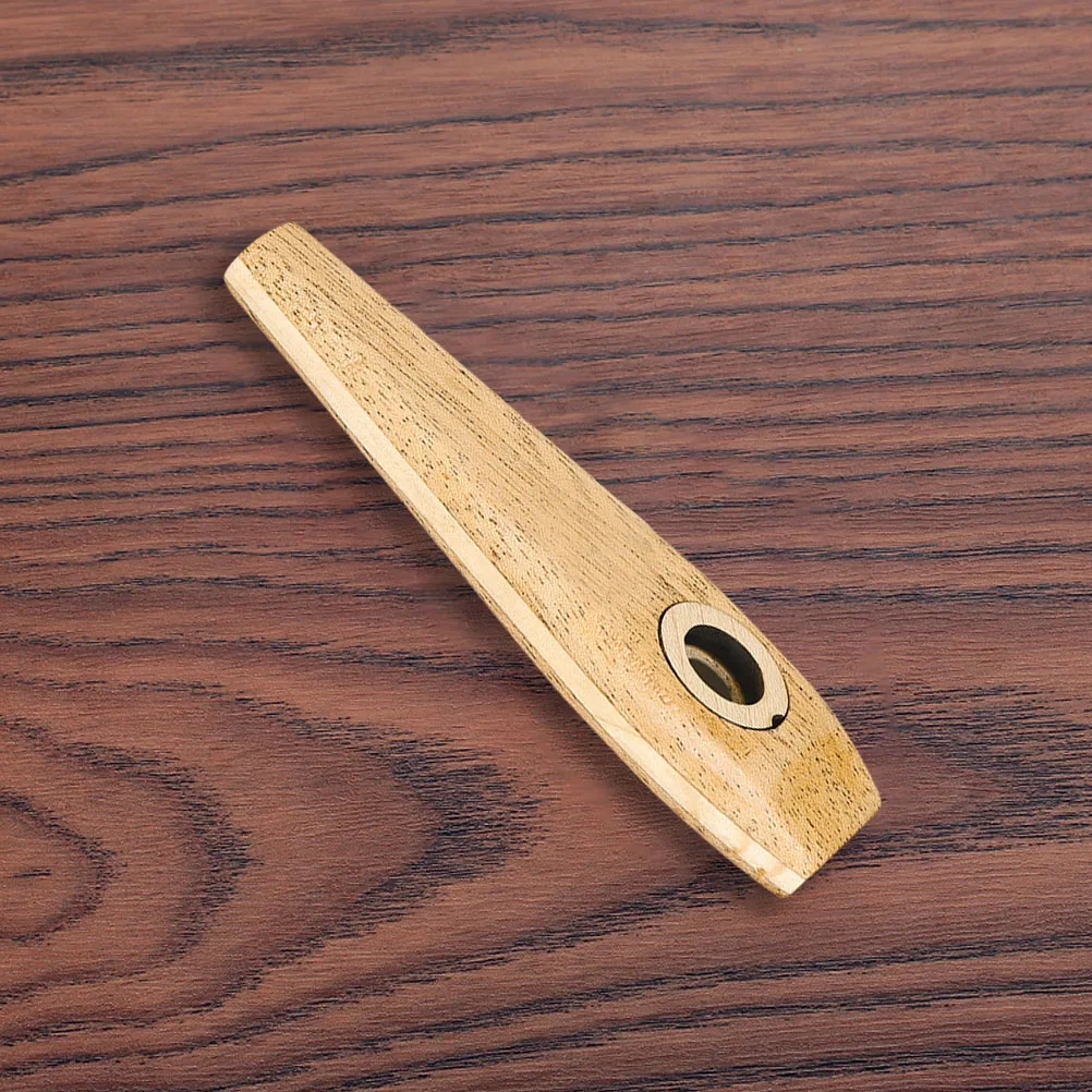 

Wooden Kazoo Musical Instrument Portable Mouth Flute Kids Educational Smooth Surface Compatible With Ukulele