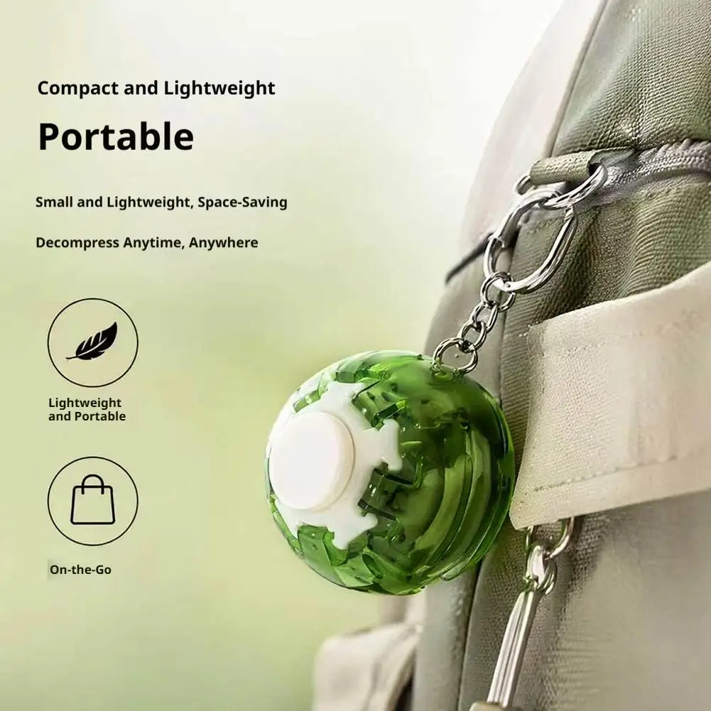 3D Press Rotate Ball Press To Spin Fidget Rebound Stress Relief Toy Mini Portable Sensory Toy Backpack Pendant for Adult