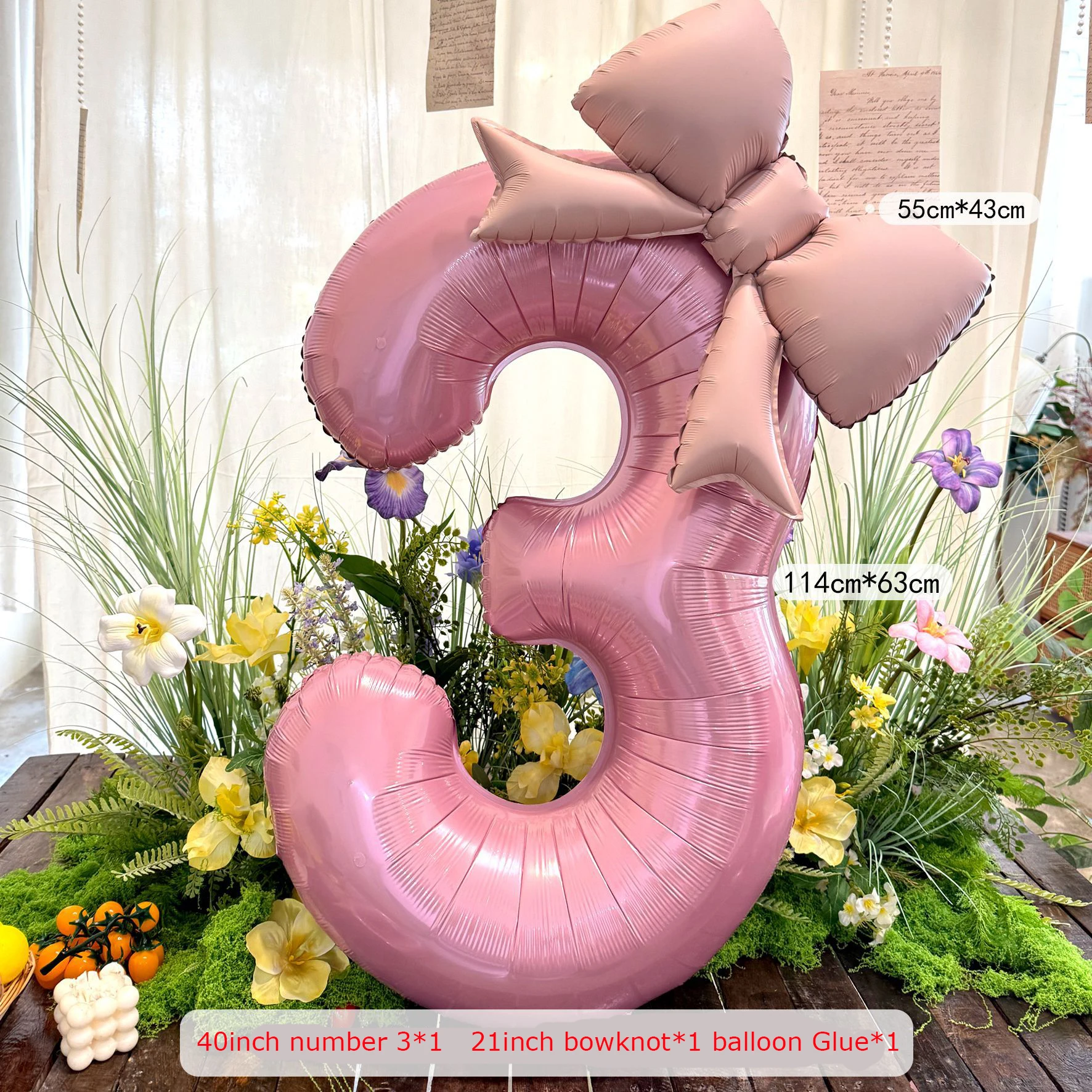 2 stks 40 inch Roze Strik Nummer Folie Ballonnen Bruiloft Verjaardagsfeestje Decoratie Verjaardag Decor Foto Props Feestartikelen - afbeelding 1