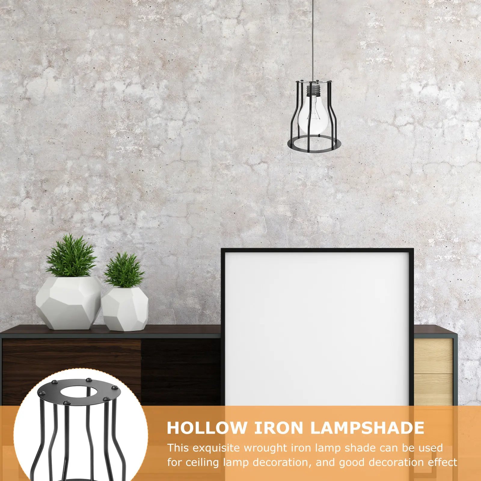 

Подвесной светильник в ретро-стиле с одним плафоном, кованый, художественный, для потолочного декора, декоративный светильник из кованого железа, чехол для лампы