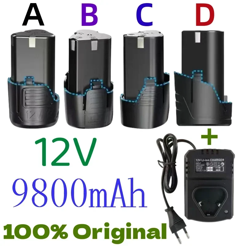 2024 100% Original 12V 9800mAh Universal Rechargeable Battery For Power Tools Electric Screwdriver Electric drill Li-ion Battery