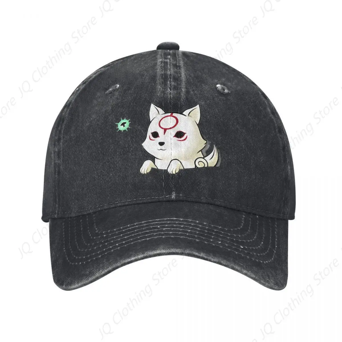 

Okami Amaterasu Wolf Cute Kawaii Animal Mythology Sun Unisex Baseball Cap Distressed Washed Caps Hat Fashion Gift Snapback Hat