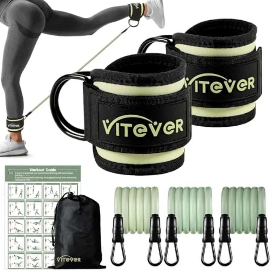 

Ankle Resistance Bands with Cuffs for Women, Leg Glute and Booty Workout Equipment for Home Gym, Pilates Equipment, Ankle Weigh