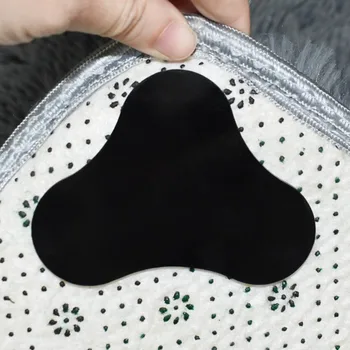 10ピース/ロット再利用可能な滑り止めラバーマット滑り止めパッチウォッシャブルラググリッパーストッパーテープステッカー白黒コーナーパッド