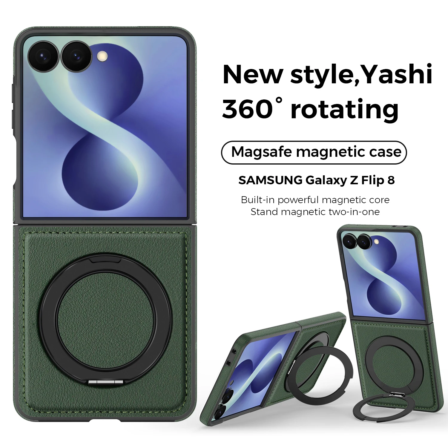 360° Magnetic Ring Kickstand Case for Samsung Galaxy Z Flip8 Flip7 Flip6 Flip5 Flip4 Flip7 FE/Flip 8 7 6 5 4  Holder Hard Cover